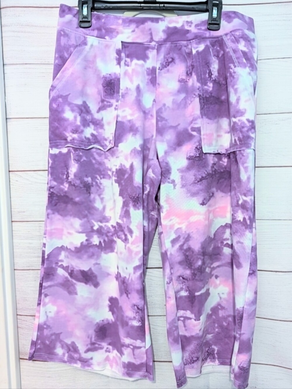 George  Casual colorful Pink 🩷 And Purple 💜 tie dye jogger capris size L